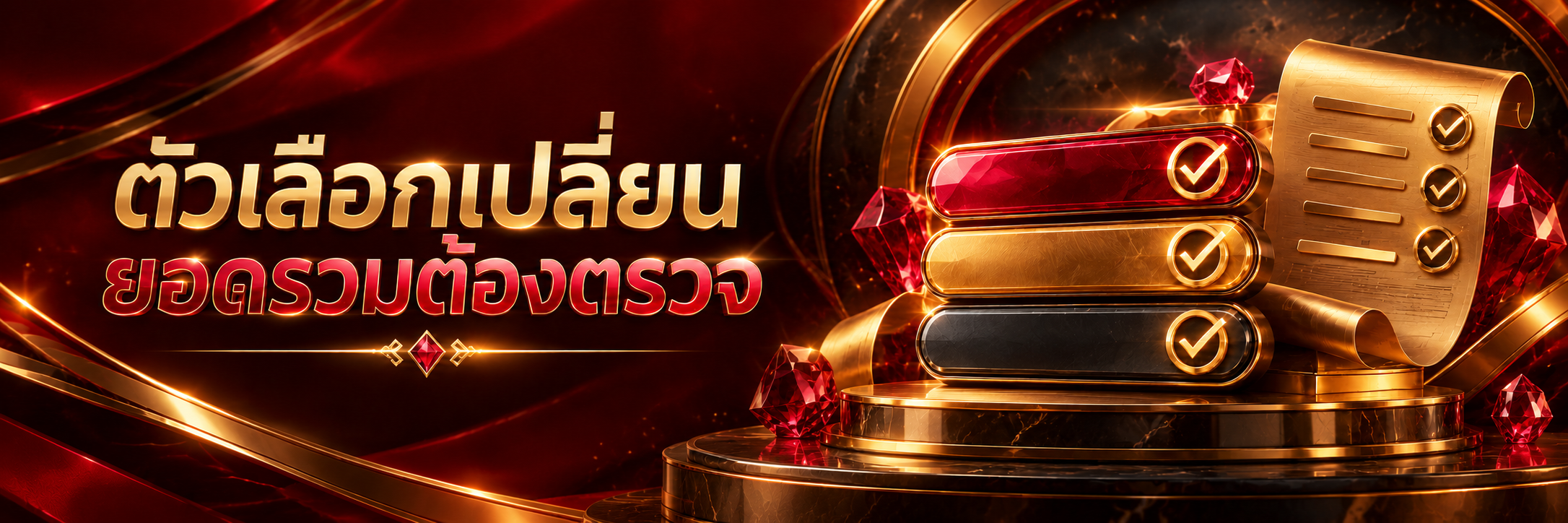 แผ่นปุ่มจำลองสามชั้นกับแถบรายการและเครื่องหมายตรวจทอง